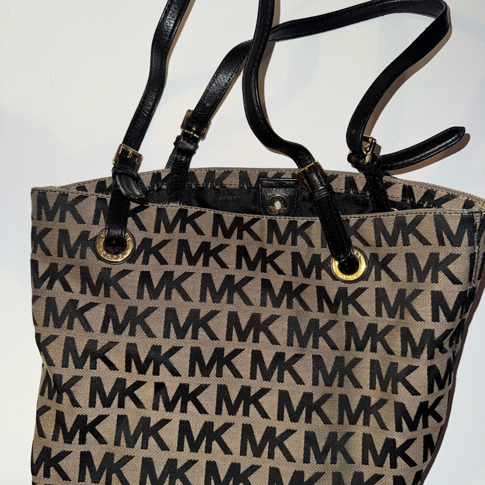 Michael Kors Black and Brown Logo Tote